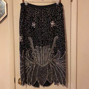 Black Silver Beaded Skirt
